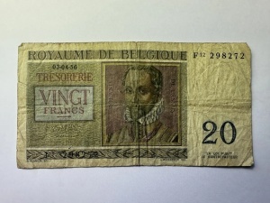 Belgia- 20 Francs 1956 - Img 2