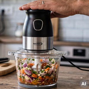 Blender HAUSER BC-326B, 300 W, funcție 3 în 1, 4 lame, negru, alimentare de la rețea - Img 3