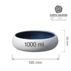 Bol Goro White Blue 195 mm, 1000 ml Fine Dine - Img 2
