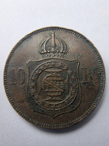 Brazilia – 10 Réis 1869 – Pedro II (Imperiul Braziliei) - Img 2