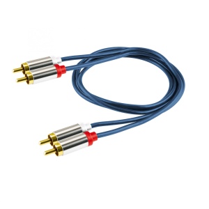 Cablu audio, 2 mufe metalice RCA - 2 mufe metalice RCA, 1 m