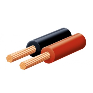 Cablu pentru difuzor, roşu-negru, 2x0,15 mm, 100 m/rolă