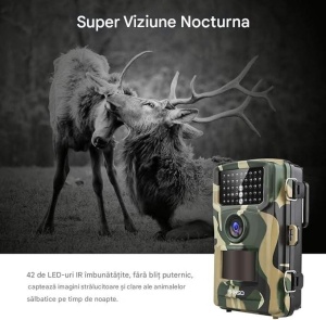 Camera supraveghere animale salbatice, FULL HD, 14MP, 42 led infrarosu, detectie miscare, time lapse, ecran LCD, AKASO - Img 5