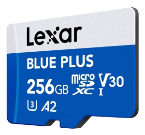 Card de memorie Lexar BLUE PLUS, microSDXC, 256GB, UHS-I, C10/A2/U3 (V30) + Adaptor SD "LMSBLPL256G-BNANG" - Img 2