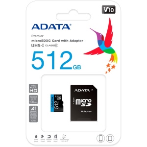 CARD MicroSD ADATA, 512 GB, MicroSDXC, clasa 10, standard UHS-I U1, "AUSDX512GUICL10A1-RA1" - Img 3