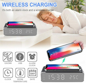 Ceas digital cu incarcare wireless, alarma duala si afisare temperatura, Maxxter - Img 2