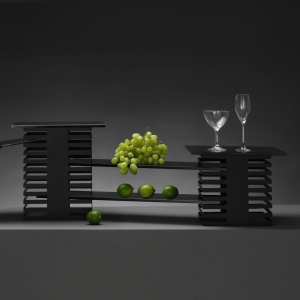 Coloana bufet Skiatos, 12 nivele, Fine Dine, Negru 250x250x350 mm - Img 2