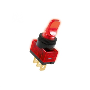 Comutator basculant cu bec, 12V, 1 circuit, roşu - Img 1
