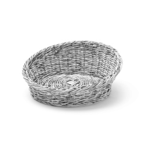 Cos pentru servire paine, Hendi, Gri, Polipropilena, design impletit tip ratan, ø370x(h)120 mm - Img 2