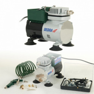 DEDRA 300W mini kompresszor airbrush készlettel, 3,5 bar, 50L-60L/min - Img 3