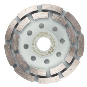 Disc de slefuire diamantat , 2 segmente, 125 x 22.2 mm, taiere uscata