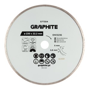 Disc de taiere diamantat, 230 x 22,2 mm, taiere umeda