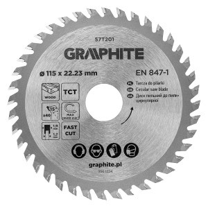 Disc fierastrau circular cu varfuri HM 115 x 22.23 mm, 40 dinti