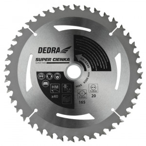 Disc pentru circular lemn , ultra-subtire, 1.6mm, 185x 24 dinti x centru 16, 20mm , Dedra - Img 1