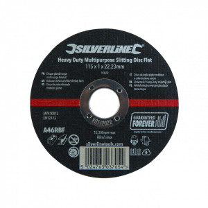 Disc taiat metale, inox, polizor unghiular, 115 x 1 x 22.23mm, Silverline