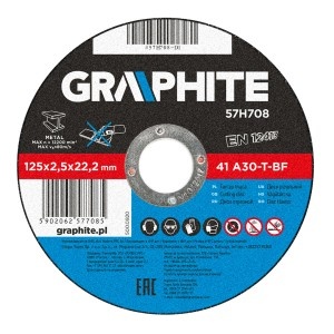 Disc taiere, pentru metal 125 x 2.5 x 22.2 mm,