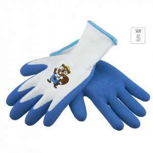 Ellenálló, kötött gyermek kertészkesztyű, 5-es méret, szövet és latex, 7-10 éves korig, Dedra