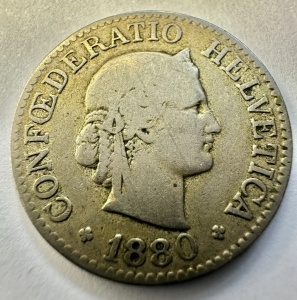 ELVETIA - 10 RAPPEN 1880