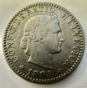 ELVETIA - 20 RAPPEN 1884 - Img 3