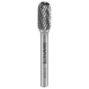 Freza rotativa din carbura HM, tip C (cilindrica rotunjita), 10x20mm, tija 6x45mm