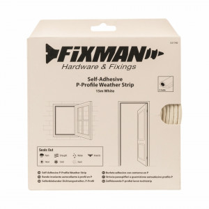 Garnitura universala geamuri, usi, adeziv rezistent, profil P, 15m, alb, Fixman - Img 3