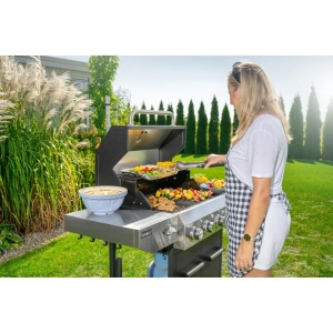 Gratar premium pe gaz, 4 arzatoare, putere 12kW, gratar din fonta, functionare la butelie, Dedra - Img 10