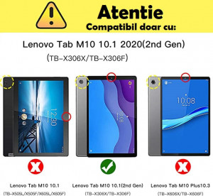 Husa premium compatibila tableta Lenovo Tab M10 10.1 2020 generatia 2, gri/maro, Ztotop - Img 4