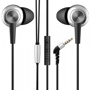 In-ear vezetékes audio fejhallgató, sztereó, mikrofon, hangerőszabályzó, 3,5 mm-es jack, Aoslen - Img 2
