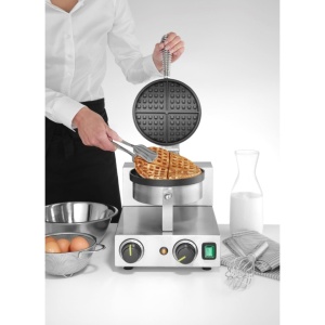 Kerek gofrisütő, 19 cm átmérőjű, 1000 W, időzítővel, állítható hőmérséklet-szabályozóval, Hendic - Img 8