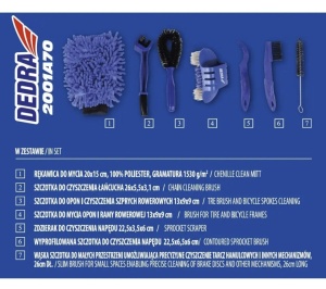 Kit curatare, spalare si intretinere bicicleta, trotineta, triciclu, 7 piese, Dedra - Img 3