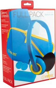 Kit protectie + casti cu microfon compatibile Nintendo Switch Lite, albastru, FR-Tec - Img 3