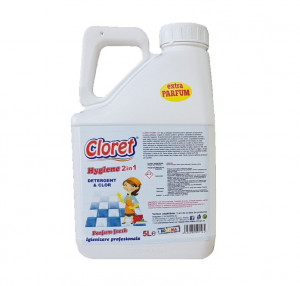 Klór alapú felülettisztító, koncentrált, 2 az 1-ben, 5L, Hygiene, Cloret