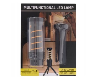  LED-es hordozható lámpa, 2 fényforrás, 100 lumen, akkumulátor, USB-C, 6 fokozat, mini állvány - Img 5