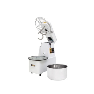 Malaxor profesional spirala cu vas detasabil 2 viteze echipat cu roti pivotante vas, capac si spirala din inox 18/10 Hendi 22 litri 750 W, capacitate maxima incarcare 17 Kg, productivitate 56 Kg, 385x670x(H)725 mm