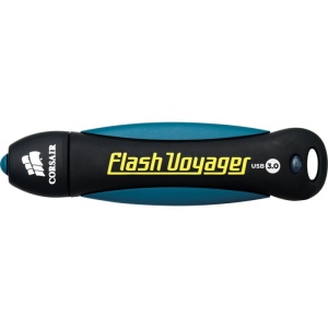 MEMORIE USB 3.0 CORSAIR 64 GB, cu capac, carcasa cauciuc, negru / albastru, "CMFVY3A-64GB"