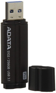 MEMORIE USB 3.1 ADATA 256 GB, cu capac, carcasa aluminiu, negru, "AS102P-256G-RGY"