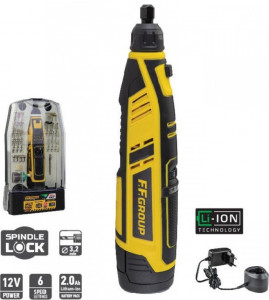 Mini freza cu acumulator 12V 2 Ah, 50 accesorii, F.F. Group - Img 1