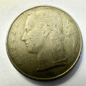 Moneda Belgia - Leopold III - 5 Francs 1949