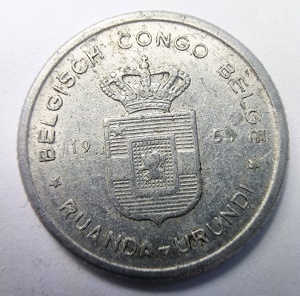 Moneda Coloniala - Belgian-Congo si Ruanda Urundi - BAUDOUIN I - 50 CENTIMES 1955