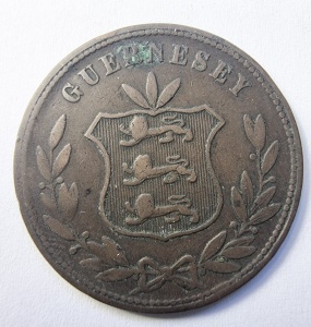 Moneda Guernesey - Victoria - 8 Doubles 1864 - Img 2
