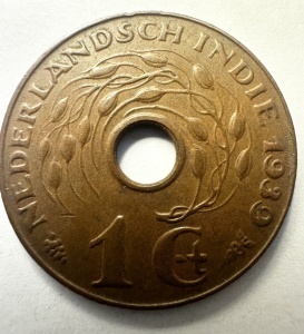 Moneda Indiile Olandeze - Wilhelmina - 1 Cent 1939