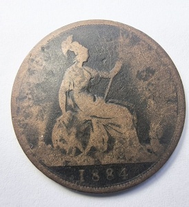 Moneda Regatul Unit - Victoria - 1 Penny 1884 - Img 2