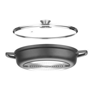 Oala cu strat antiaderent, aluminiu turnat, cu capac, 4,3L, 425x332x(H)70mm - Img 2