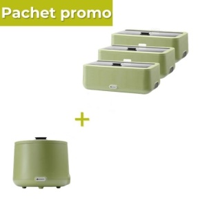 Pachet 3x Chafing dish electric UNIQ, Hendi, GN 1/1, Verde + Supiera UNIQ, HENDI, 8L, Verde