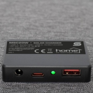 Panou solar portabil rabatabil, eficienta mare, ideal camping, situatii de urgenta, rezistent, 20W, incarcare USB-A 5V/3A/15W, USB-C 5V/9V/12V/20W, SAL - Img 2