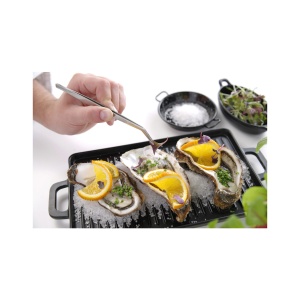 Penseta cu varf curbat, (L)240 mm, inox, pentru peste /manevrare produse fierbinti / decorare, Hendi - Img 2