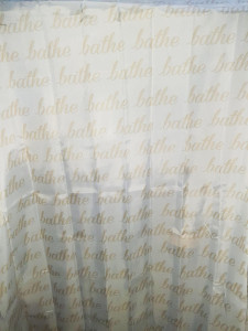 Perdea dus premium, alb-auriu, model Bath, 180 x 180cm, material textil sintetic tesut, anti-rupere, 12 inele metal, George Home - Img 5