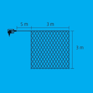 Plasa de lumini, 3x3m, pt exterior, 240 LED alb - Img 3
