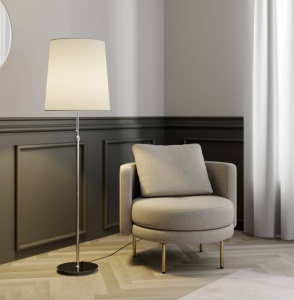 PREMIUM állólámpa, állítható magasság 1.30 - 1.55m, lámpaernyő 42 x 40cm FEHÉR, foglalat E27, LUCANDE