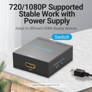 Prémium audio-video átalakító 3 db TATA RCA-ról HDMI aljzatra, 720p/1080p, USB-táplálás, ideális régi játékkonzolok csatlakoztatásához, Vention - Img 3